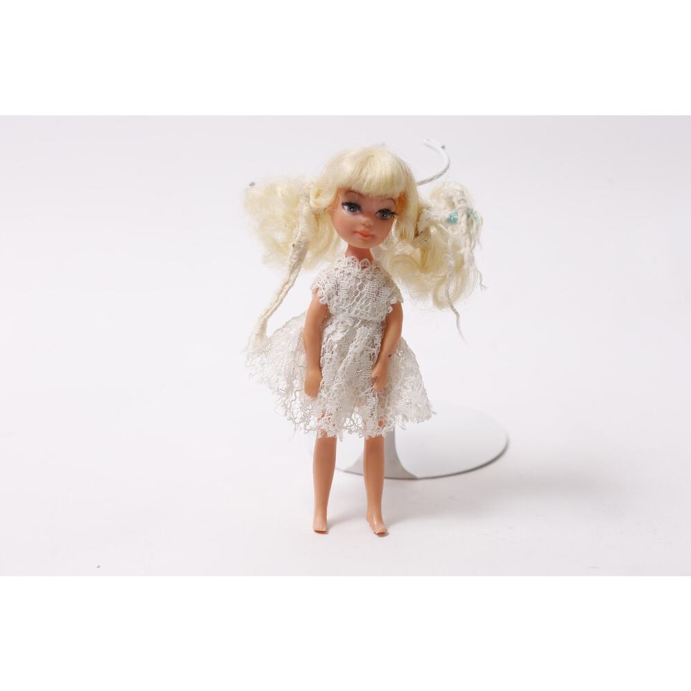 1967, Uneeda, Tiny Teen, Beau Time, Doll, Blonde, White Dress, ~ 260202-WH 942
